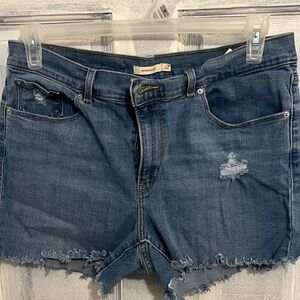 Rewash Classic Blue Frayed Jean Shorts
